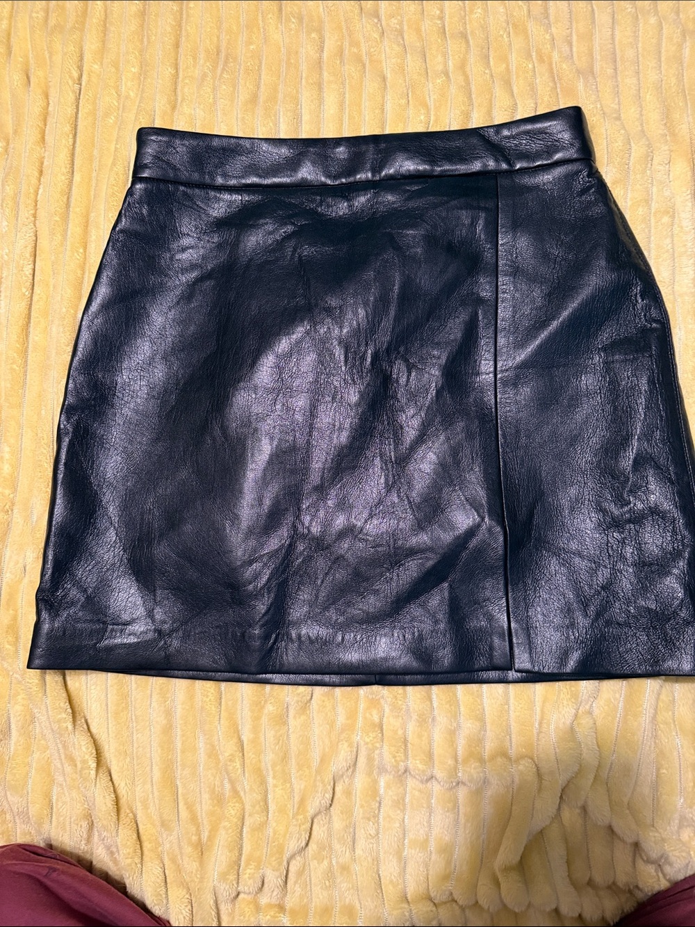 Wilfred Black Faux Leather Mini Skirt